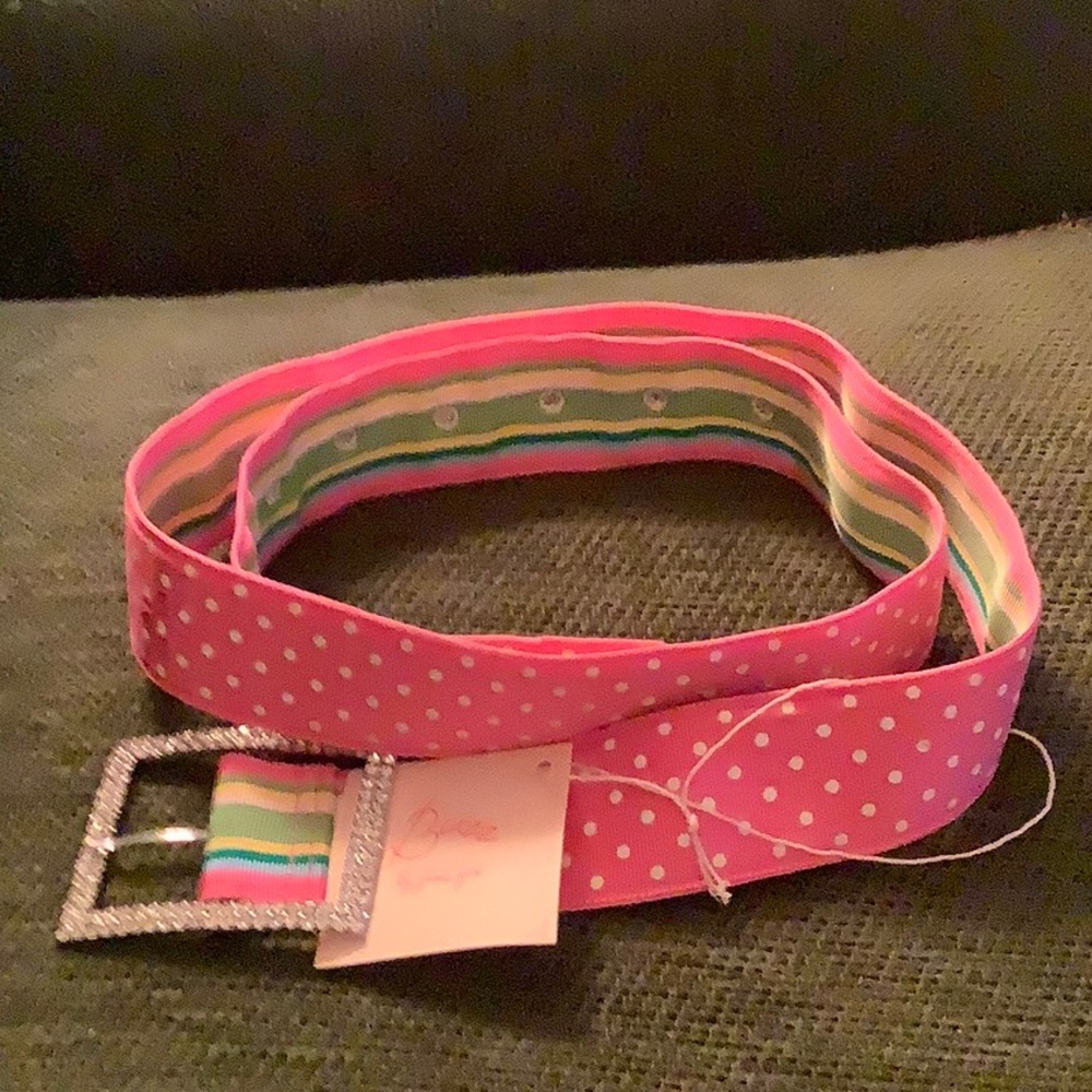 Buzz by Jane Fox Ribbon and rhinestone reversible belt. NWT